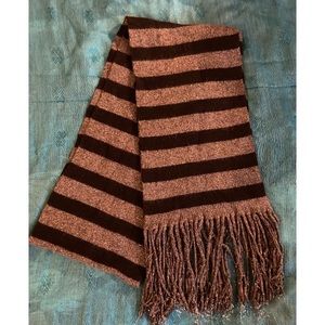 Striped sparkle womens winter scarf